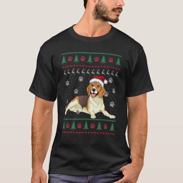 Beagle Gado Natal Suéter Feio Cachorro Natal 1 (Frente)