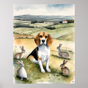 Beagle - Impressão de Arte Canina