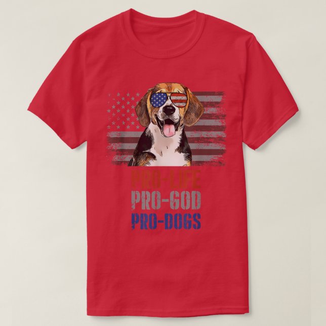 Beagle Pro Life Pro God Pro Cães T-Shirt (Frente do Design)