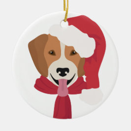 Beagle terrier Enfeites de natal. Neve