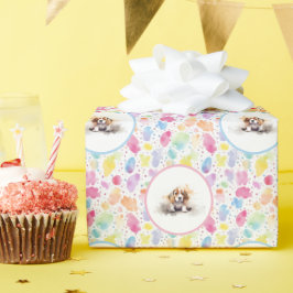 Beagle Watercolor Papel de embrulho de aniversário