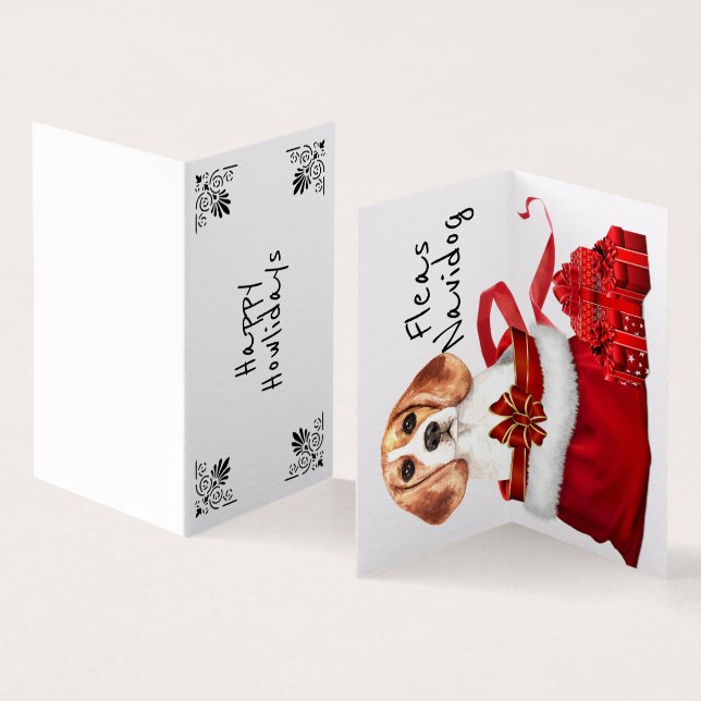 Beagle Xmas em Papais noeis sack com desejos DIY (Interior e exterior)