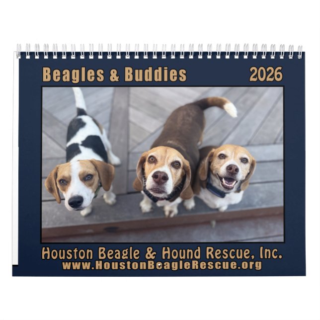 Beagles e Amigos Calendário 2026 (Capa)