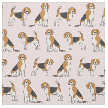 Beagles no Tecido rosa