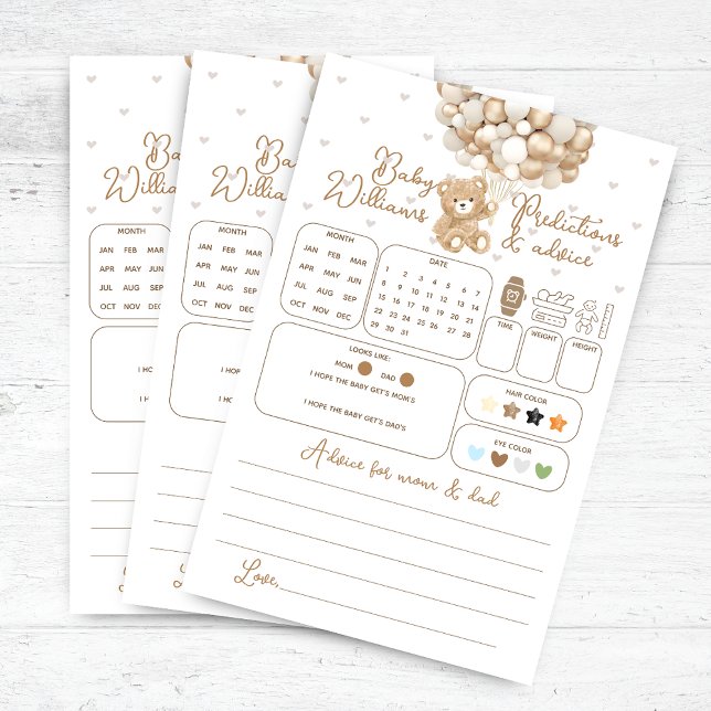 Bear Balão - Chá de fraldas Predições e Jogo de Co (Criador carregado)