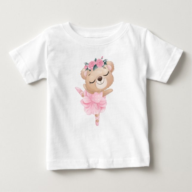 Bear Ballerina Baby T-Shirt (Frente)