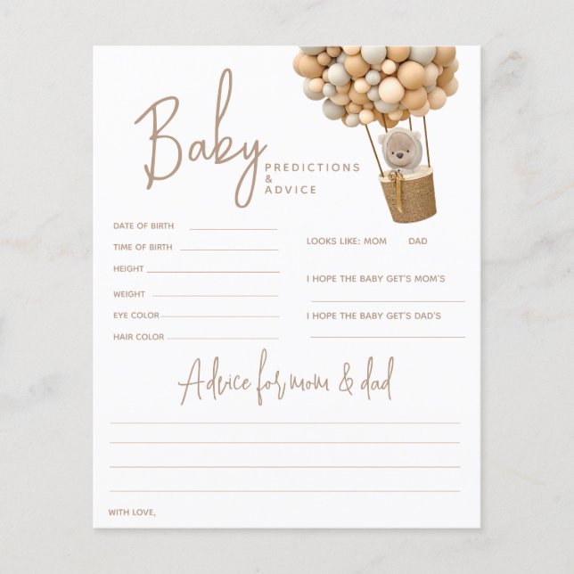 Bear Balões Modernos Jogo de Neutra Chá de Gênero (Frente)