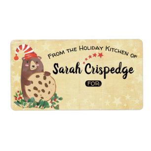 Bear biscoito Natal a partir de uma etiqueta de fo