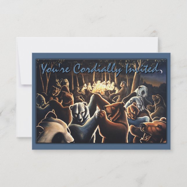 Bear Convites Personalizar Cartão de Arte Urso Dan (Frente)