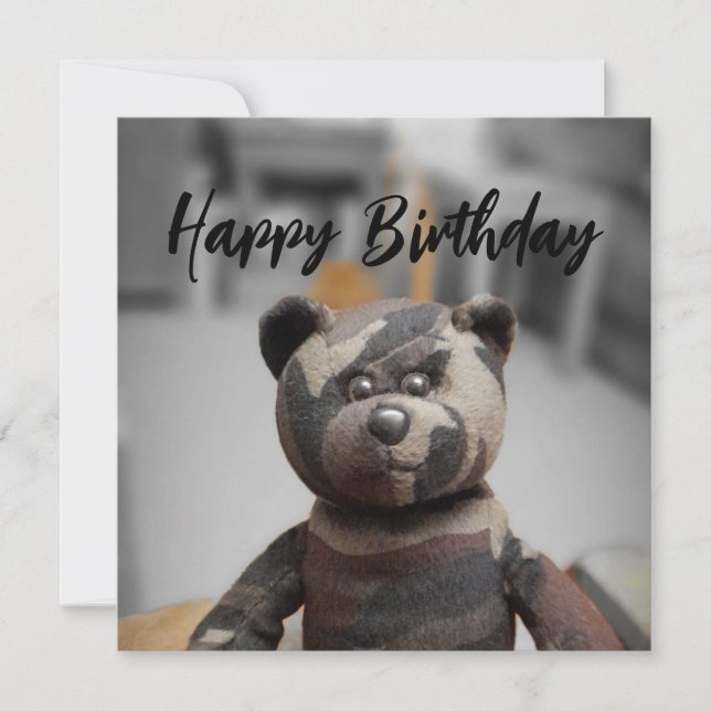 Bear de aniversário de cartão (Frente)