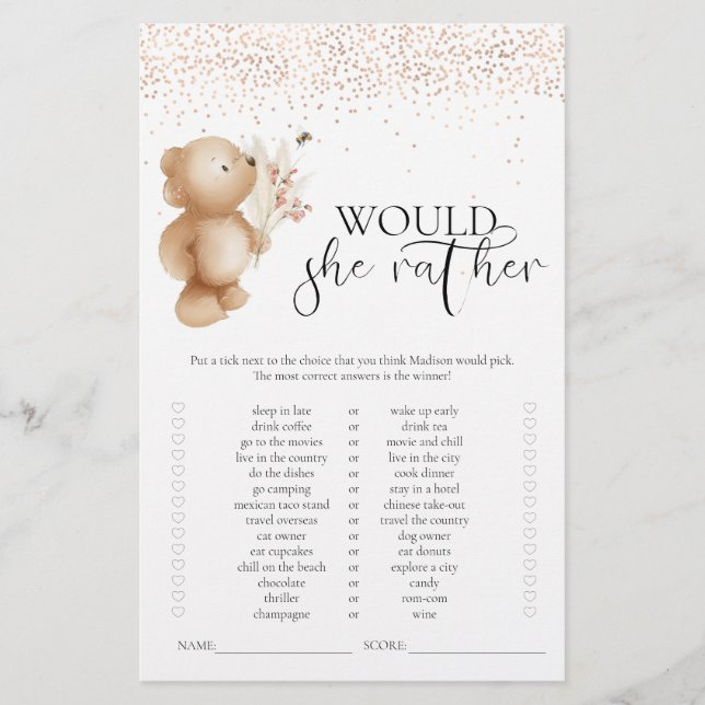 Bear E A Abelha Iriam Ela Preferencialmente Jogo D (Frente)