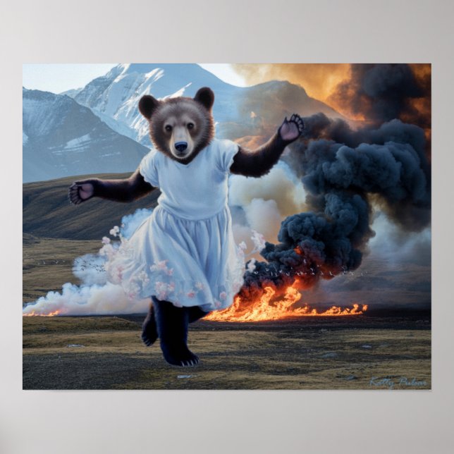 "Bear Fire" Art Poster Katty Pulsar (Frente)