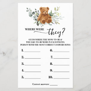 Bear Greenery Onde Eles Estavam Com Cartão De Jogo