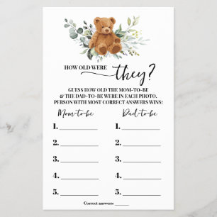 Bear Greenery Quantos anos eles tinham no cartão d