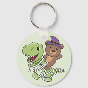 Bear Happy Halloween T-rex Mummy Costume Chaveiro