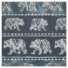 BEAR SPIRIT Indigo Boho - Tecido de Padrão Tribal