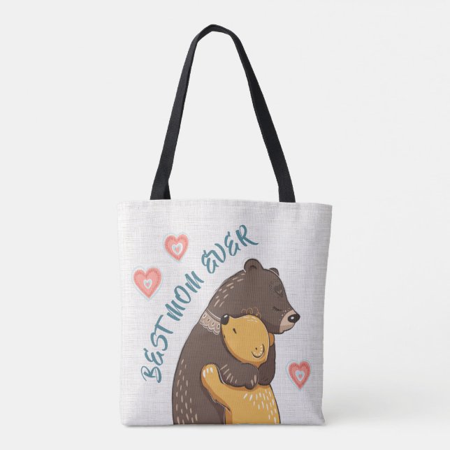 Bear Tote Bag, presente de dia de as mães para a m (Verso)