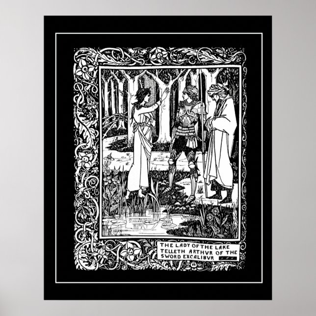 Beardsley King Arthur Excalibur Poster (Frente)