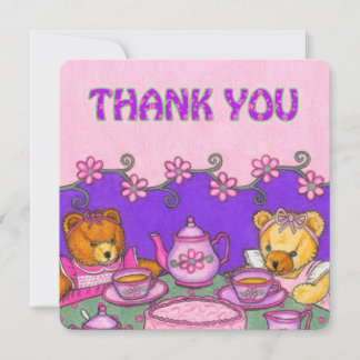 Bears Tea Party Obrigado Cartões