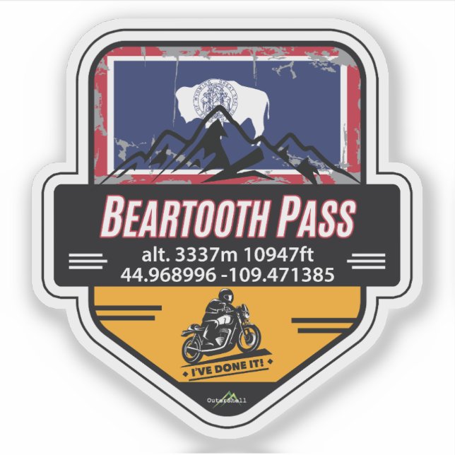 Beartooth Pass US 212 Moto 01 Adesivo (Frente)
