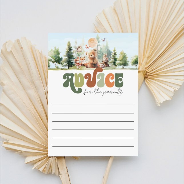 Beary Cute Advice para o Jogo de Chá de fraldas do (Beary Cute Woodland Baby Shower Advice Cards)