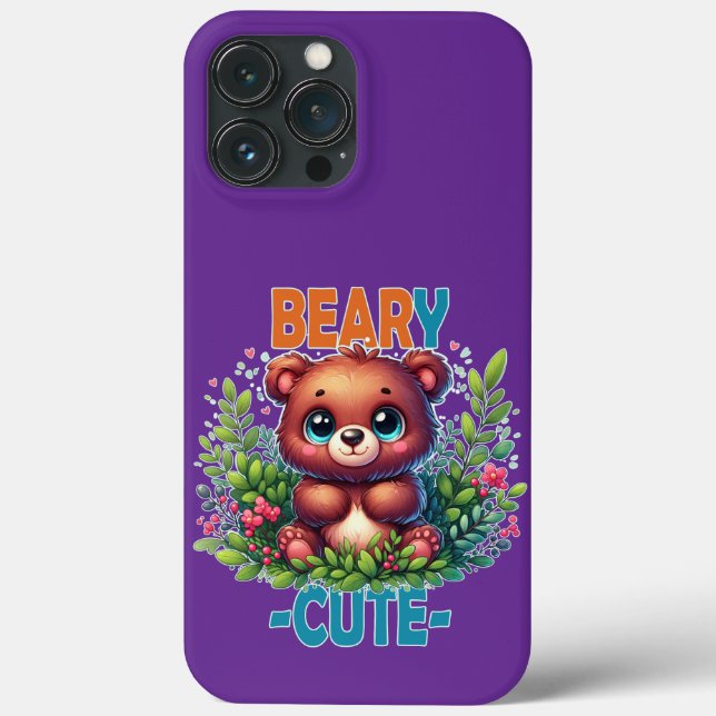Beary Cute. Teddy Bear a sorrir. Arma engraçado (Verso)