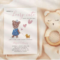 Beary Cute Teddy Bear Girl - Convite Para Chá de f