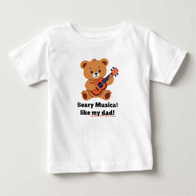 Beary Musical Como Minha Pai Toddler T-Shirt (Frente)