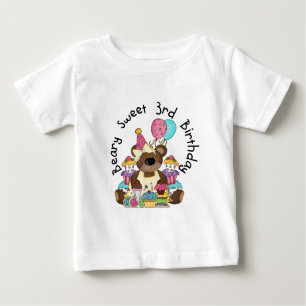Beary Sweet aniversário de 3 anos Camisetas e pres