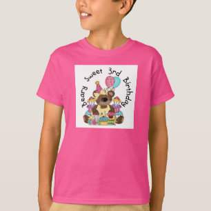 Beary Sweet aniversário de 3 anos Camisetas e pres