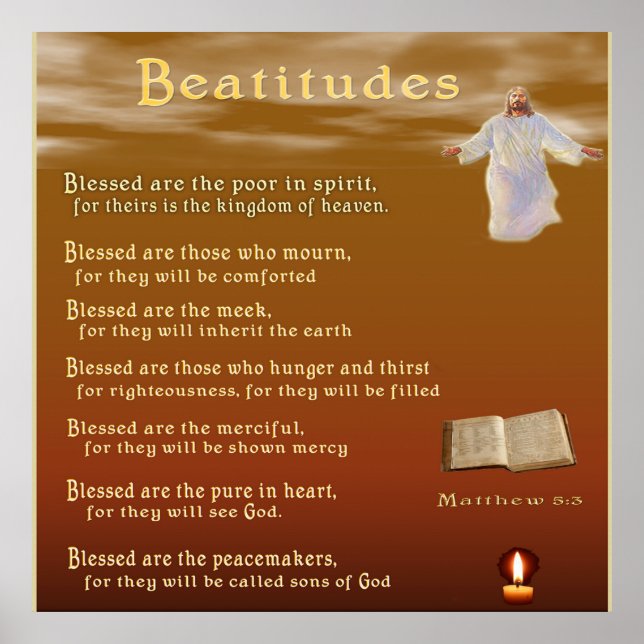 Beatitudes Christian poster (Frente)