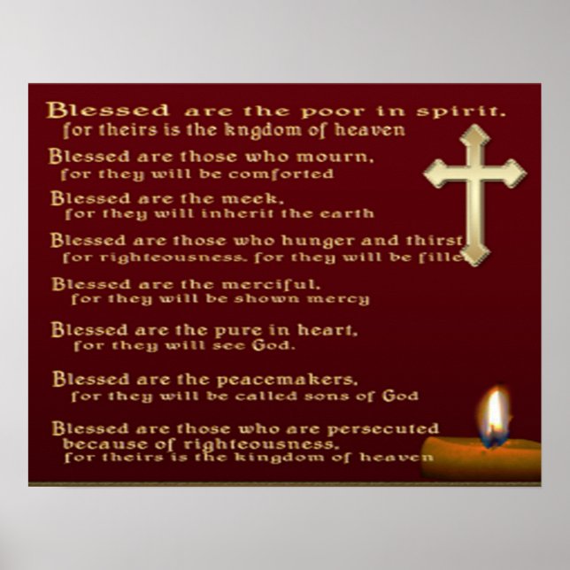 Beatitudes Christian poster (Frente)