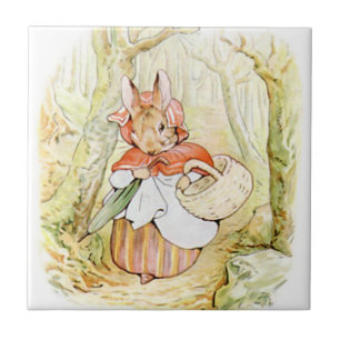 Beatrix Potter bonito, Sra. Coelho, azulejo feito