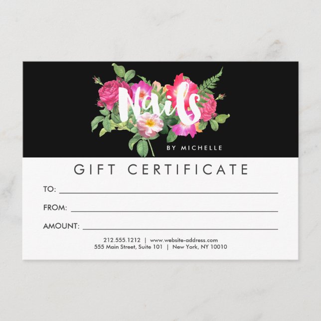 Beauals Nail Salon Black Gift Certificate (Frente)
