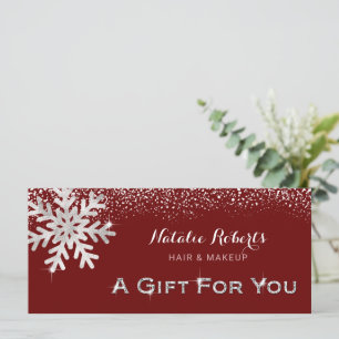 Beauon Salon Winter Snowflake Red Gift Certificate