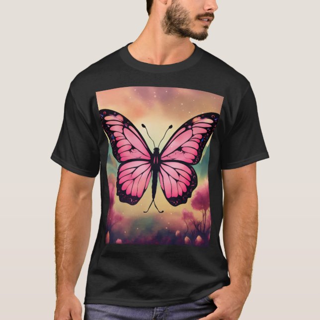 Beautiful Butterfly Graphic T-Shirt – Stylish Natu (Frente)