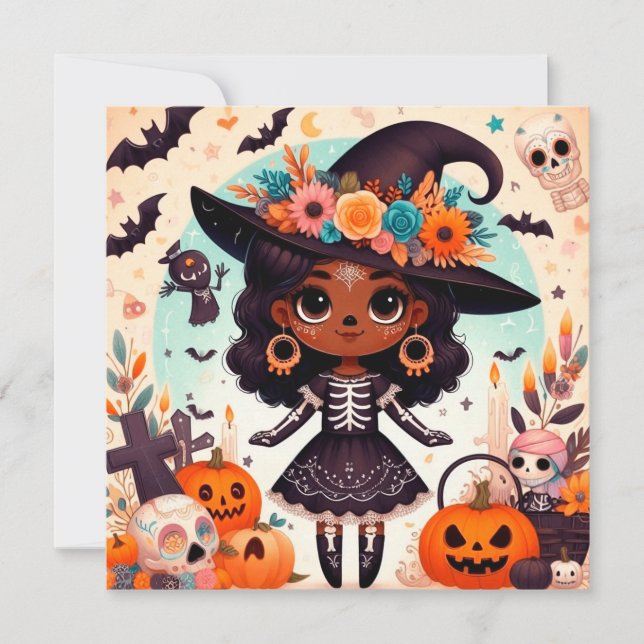 Beautiful little witch halloween party (Frente)