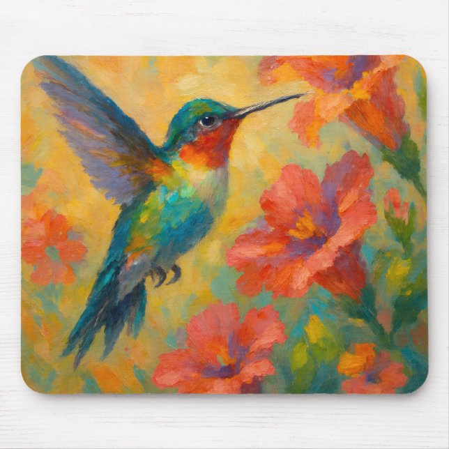 Beautiful Watercolor Hummingbird Mousepad (Frente)