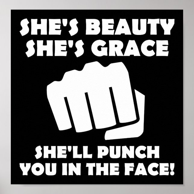Beauty Grace Punch Engraçado Poster (Frente)