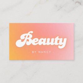 Beauty Salon Groovy Retro Peach Cartão de visita