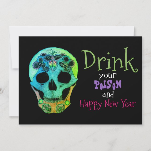 Beba a sua poção e o convite para felizes anos nov (Frente)