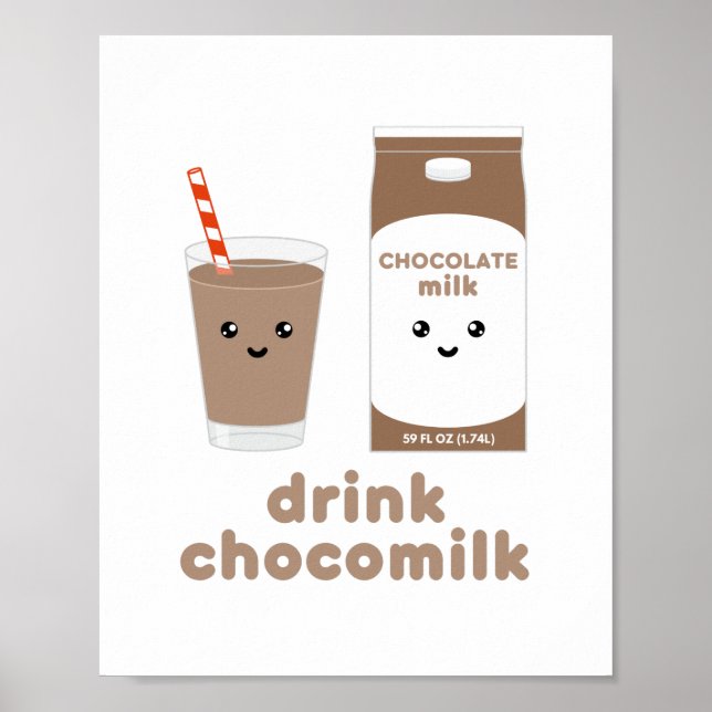 Beba chocomilk - Poster de design Kawaii (Frente)