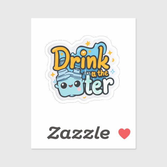 Beba o adesivo Água limpa | Engraçado Hidratação R (Folha)