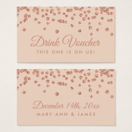 Beba o Rosa de Voucher Dourado Lâmina Confetti