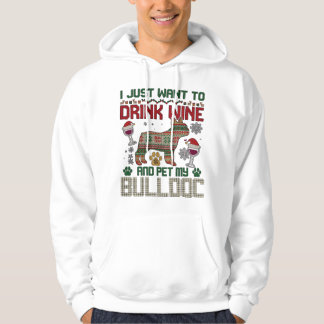 Beba Vinho Bulldog Cachorro Suéter Feio Chapéu de