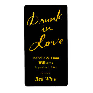 Bebado na etiqueta do vinho do amor - ouro & preto
