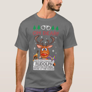 Bebado Rudolph Reindeer Suéter De Natal Feio Prem
