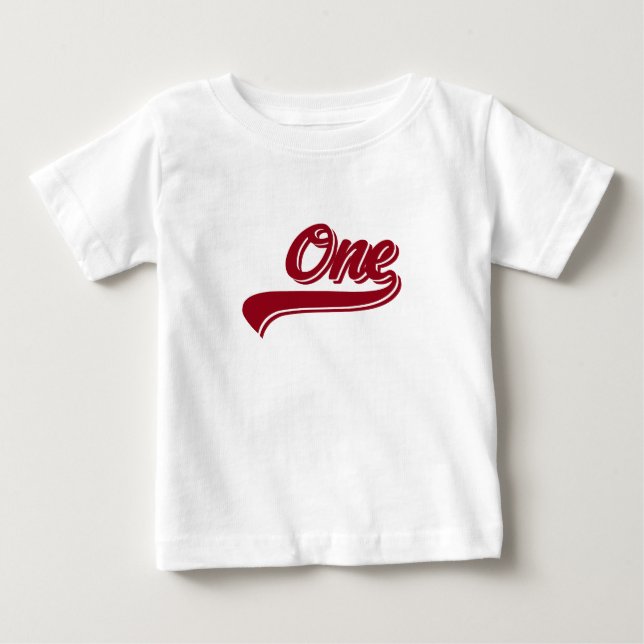 Bebê 1 ano Camiseta de Baseball (Frente)