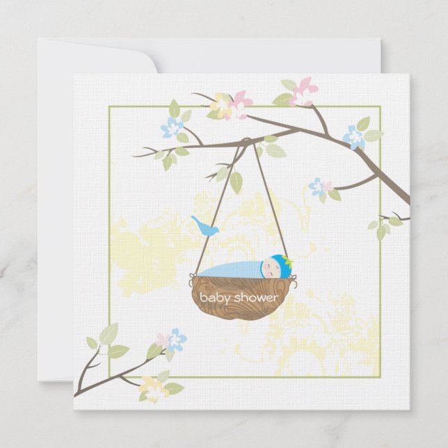 Bebê adormecido - Convite ao Chá de fraldas (Frente)