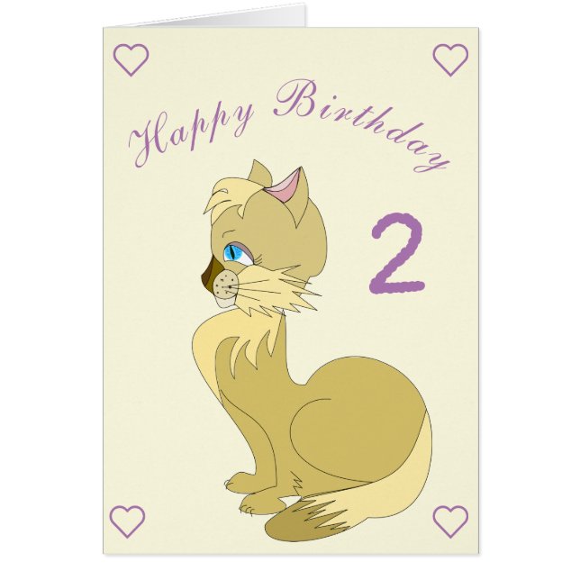 Bebê Aniversário Cartão Azul Gato Olhado - Persona (Frente)